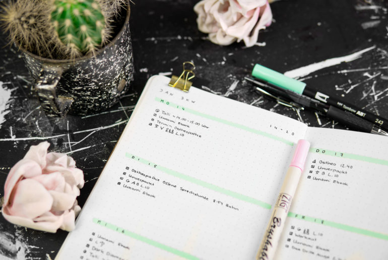 Minimalistisches Bullet Journal