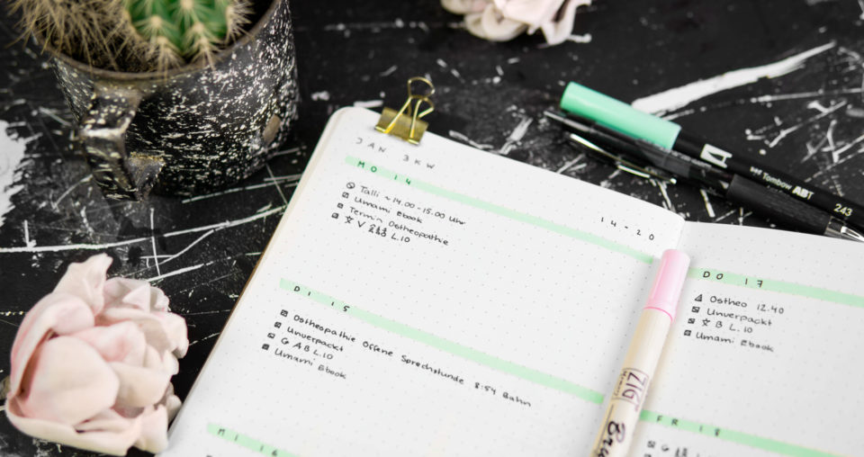 Minimalistisches Bullet Journal: Organisiert ohne Ablenkung